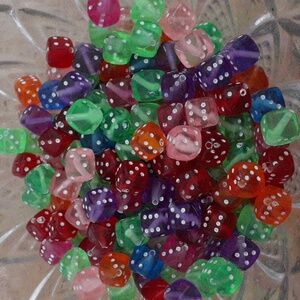 190 Colorful Acrylic Dice Beads H101